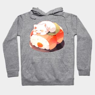 Kitty lies on sushi Hoodie